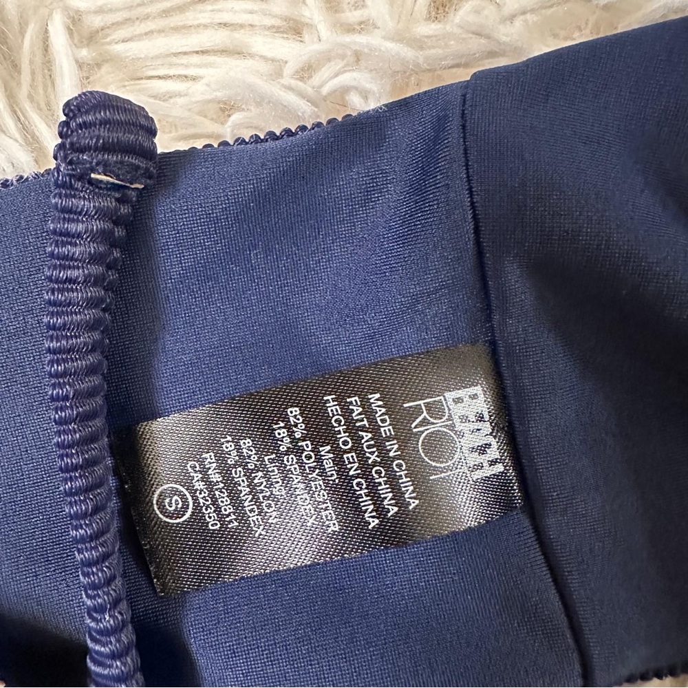 RARE Free People Beach Riot Bikini Top Star and Moon Navy Blue Size S - Picture 4 of 4